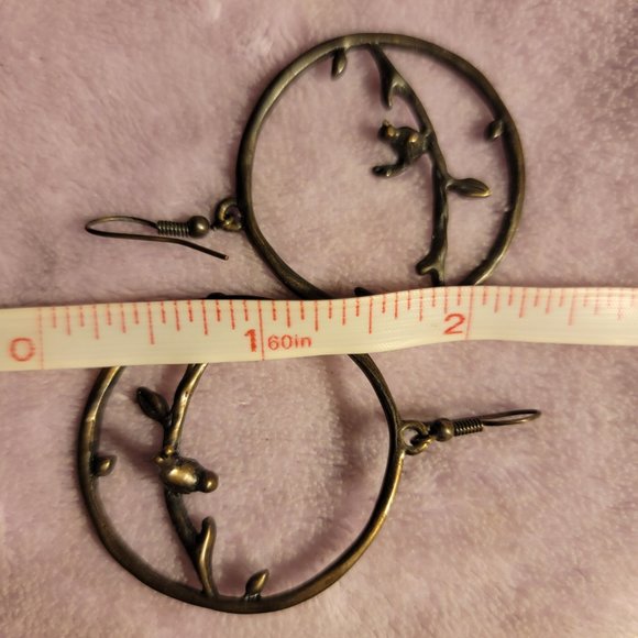 Lucky Brand ⁘ Bird on a Branch  ⁘ Hoop Earrings - Picture 4 of 4